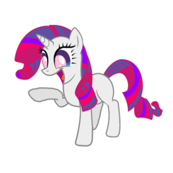 Size: 1152x1152 | Tagged: safe, artist:motownwarrior01, oc, oc only, oc:enchantment, pony, robot, unicorn, female, implied pinkie pie, implied rarity, implied twilight sparkle, mare, recolor, simple background, solo, transparent background, wat
