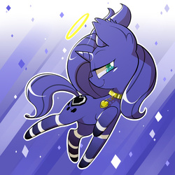 Size: 1024x1024 | Tagged: safe, artist:cero, artist:jubei the pony, oc, oc only, charm, collar, halo, horns, solo
