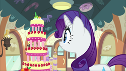 Size: 1920x1080 | Tagged: safe, screencap, rarity, pony, g4, mmmystery on the friendship express, female, mare, rarity looking at food, solo