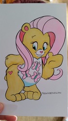Size: 1152x2048 | Tagged: safe, artist:nanook123, fluttershy, g4, care bears, crossover, species swap