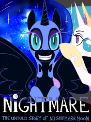 Size: 750x1000 | Tagged: safe, artist:ryuredwings, nightmare moon, princess celestia, g4, crossover, wicked