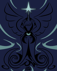 Size: 1600x2000 | Tagged: safe, artist:smooth-criminal-13, princess luna, spirit of hearth's warming yet to come, alicorn, pony, a hearth's warming tail, g4, cloak, clothes, female, magic, minimalist, solo