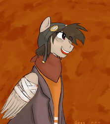 Size: 1600x1800 | Tagged: safe, artist:discord888, pony, clothes, daedalic entertainment, deponia, glasses, male, ponified, rufus (deponia), scarf, solo
