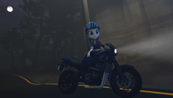 Size: 3840x2160 | Tagged: safe, artist:blumppidy, indigo zap, equestria girls, g4, 3d, 3d model, high res, motorcycle