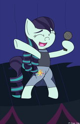 Size: 825x1275 | Tagged: safe, artist:toonboy92484, coloratura, earth pony, pony, g4, bipedal, eyes closed, female, microphone, open mouth, rara, singing, solo, stage