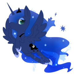 Size: 945x945 | Tagged: safe, artist:jisuppe, princess luna, g4, female, flying, simple background, solo, transparent background, watermark
