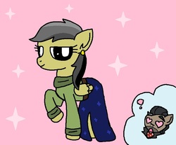 Size: 729x604 | Tagged: safe, artist:thefanficfanpony, daring do, doctor caballeron, g4, clothes, dress, duo, ear piercing, earring, female, heart, heart eyes, jewelry, male, piercing, ship:daballeron, shipping, stars, straight, wingding eyes