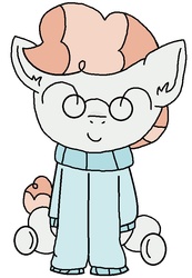 Size: 562x812 | Tagged: safe, artist:thefanficfanpony, svengallop, g4, clothes, cute, eyes closed, glasses, male, solo, svenabetes, sweater, when he smiles