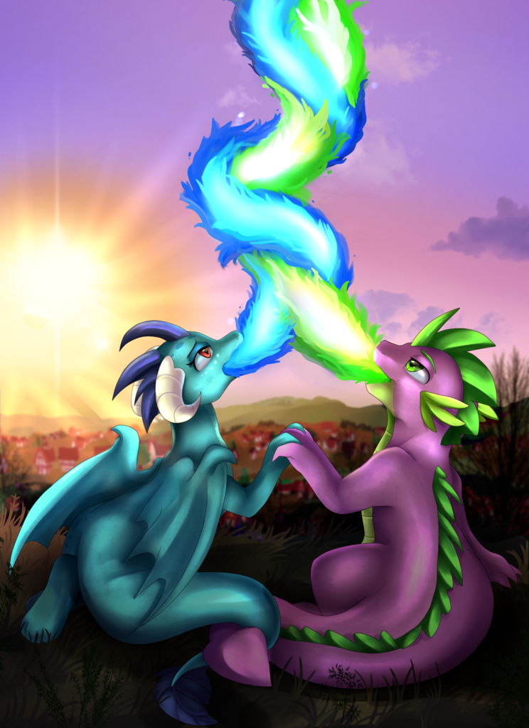 1194348 - Artistpridark, Blue Fire, Commission, Dragon 