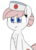 Size: 760x1052 | Tagged: safe, artist:lockheart, nurse redheart, earth pony, pony, g4, blue eyes, chest fluff, cross, cute, female, hat, heart, heartabetes, mare, nurse hat, pink mane, simple background, smiling, solo, transparent background, white coat