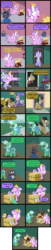 Size: 2000x9842 | Tagged: safe, artist:magerblutooth, diamond tiara, filthy rich, randolph, oc, oc:aunt spoiled, oc:dazzle, oc:peal, cat, earth pony, pony, comic:diamond and dazzle, g4, aunt, box, butt, clothes, comic, critic, cupcake, dress, female, filly, foal, food, male, mare, necktie, ninja, onomatopoeia, plot, raspberry, raspberry noise, skirt, stallion, sunglasses, tongue out, vector