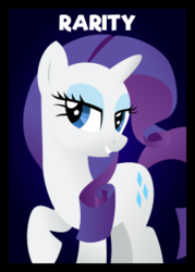 Size: 180x252 | Tagged: safe, artist:wingbeatpony, rarity, g4, .svg available, card game, female, one night in ponyville, solo, svg, text, vector