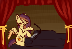 Size: 3999x2743 | Tagged: safe, artist:ruef, oc, oc only, oc:lessi, high res, musical instrument, piano, singing, solo