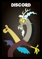 Size: 180x252 | Tagged: safe, artist:wingbeatpony, discord, g4, .svg available, card game, male, one night in ponyville, solo, svg, text, vector