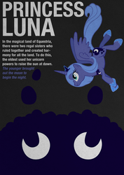 Size: 2480x3508 | Tagged: safe, artist:skeptic-mousey, princess luna, g4, female, poster, s1 luna, solo, typography