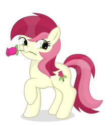 Size: 1667x1875 | Tagged: safe, artist:negasun, roseluck, pony, g4, female, flower, mare, rose, simple background, solo, transparent background