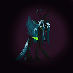 Size: 3500x3500 | Tagged: safe, artist:eat-at-eriks, queen chrysalis, changeling, changeling queen, g4, crown, female, high res, jewelry, regalia, solo