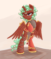 Size: 741x849 | Tagged: safe, artist:sapsan, oc, oc only, oc:equie, alicorn, pony, alicorn oc, bipedal, chinese outfit, clothes, dress, green mane, simple background, solo