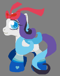 Size: 488x621 | Tagged: safe, artist:koshechkazlatovlaska, silver rain, earth pony, pony, g3, g3.5, bow, female, g3 to g3.5, generation leap, gray background, hair bow, mare, simple background, solo, starry eyes, wingding eyes