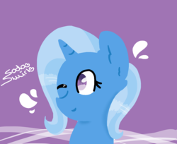 Size: 1472x1203 | Tagged: safe, artist:sodaswirlofficial, trixie, pony, unicorn, g4, female, mare, one eye closed, smiling, solo, wink