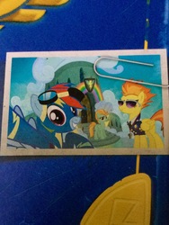 Size: 1974x2631 | Tagged: safe, lightning dust, rainbow dash, spitfire, g4, my little pony: the wonderbolts academy handbook, wonderbolts academy, selfie, sunglasses