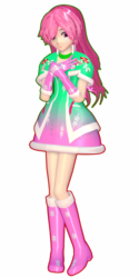 Size: 1500x3000 | Tagged: safe, artist:lokelios, minty, human, g3, 3d, boots, clothes, dress, female, high heel boots, humanized, mmd, shoes, solo, winter minty