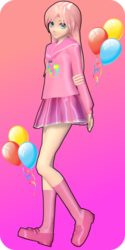 Size: 1500x3000 | Tagged: safe, artist:lokelios, pinkie pie, human, g3, g4, 3d, female, humanized, mmd, solo