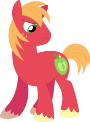Size: 2641x3574 | Tagged: safe, artist:porygon2z, big macintosh, earth pony, pony, g4, high res, male, missing accessory, simple background, solo, stallion, transparent background, vector
