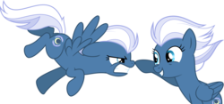Size: 12766x5995 | Tagged: safe, artist:adog0718, night glider, pegasus, pony, g4, absurd resolution, angry, boop, duality, flying, grin, gritted teeth, raised hoof, self ponidox, show accurate, simple background, smiling, squee, transparent background, vector