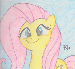 Size: 2309x2127 | Tagged: safe, artist:artemissunlulamoon, fluttershy, g4, happy, high res, smiling, trace