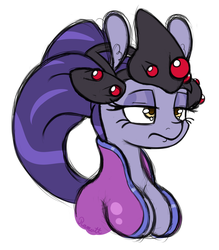 Size: 1050x1200 | Tagged: safe, artist:ramott, anthro, absolute cleavage, breasts, cleavage, female, overwatch, ponified, solo, widowmaker