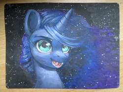 Size: 1280x960 | Tagged: safe, artist:aphphphphp, princess luna, g4, fangs, female, painting, solo, traditional art