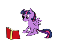 Size: 1616x1191 | Tagged: safe, artist:amateur-draw, twilight sparkle, alicorn, pony, g4, 1000 hours in ms paint, book, female, ms paint, reading, simple background, solo, twilight sparkle (alicorn), white background