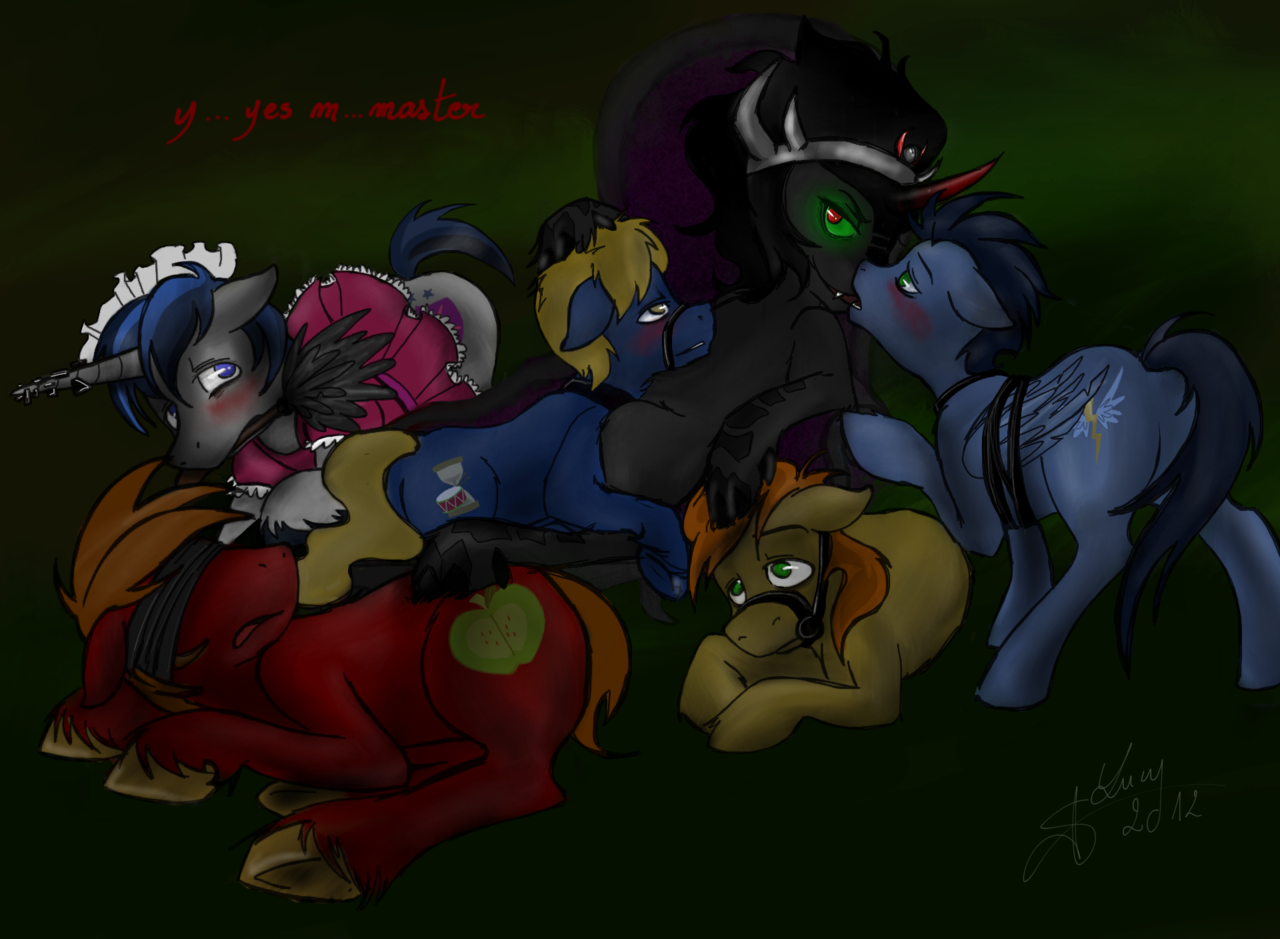 ...artist:athyess, big macintosh, braeburn, king sombra, perfect pace, shin...