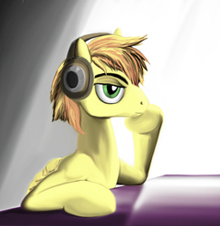 Size: 1563x1607 | Tagged: safe, artist:ponsce, oc, oc only, headphones, solo