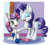 Size: 3048x2736 | Tagged: safe, artist:itresad, rarity, sweetie belle, g4, cutie mark, high res, magic, open mouth, sisters, the cmc's cutie marks, yarn