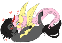 Size: 1024x706 | Tagged: safe, artist:sweetbream, fluttershy, king sombra, g4, blushing, female, male, on top, ship:sombrashy, shipping, straight