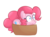 Size: 1280x953 | Tagged: safe, artist:mr-degration, pinkie pie, earth pony, pony, g4, box, colored pupils, female, if i fits i sits, pony in a box, simple background, solo, tongue out, transparent background