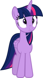 Size: 3361x6000 | Tagged: safe, artist:slb94, twilight sparkle, alicorn, pony, g4, the saddle row review, confused, female, folded wings, frown, mare, simple background, solo, transparent background, twilight sparkle (alicorn), vector