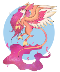 Size: 1067x1280 | Tagged: safe, artist:niniibear, oc, oc only, pegasus, pony, adoptable, blue, cheap, circle, cute, fluffy, food, galaxy, galaxy pony, orange, pink, purple, solo, space, space pony, yellow