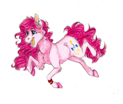 Size: 1024x862 | Tagged: safe, artist:biakela, pinkie pie, g4, female, simple background, solo, unshorn fetlocks, white background