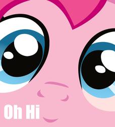 Size: 1750x1920 | Tagged: safe, pinkie pie, g4, close-up, cute, diapinkes, female, hi, reaction image, smiling, solo