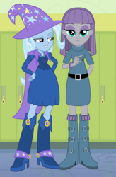Size: 2928x4464 | Tagged: safe, artist:themexicanpunisher, maud pie, trixie, equestria girls, g4, female, lesbian, ship:mauxie, shipping