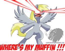 Size: 1541x1210 | Tagged: safe, artist:lisartino2009, derpy hooves, pegasus, pony, epic rage time, g4, angry, eye beams, female, laser, mare, solo, the incredible derp