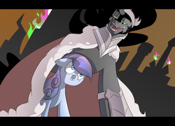 Size: 1615x1160 | Tagged: safe, artist:demon4badland, king sombra, sapphire joy, crystal pony, pony, g4, hiding