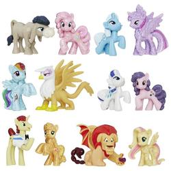 Size: 600x600 | Tagged: safe, applejack, cranky doodle donkey, flim, fluttershy, gilda, manny roar, pinkie pie, rainbow dash, rarity, suri polomare, trixie, twilight sparkle, alicorn, donkey, griffon, manticore, pony, g4, blind bag, elements of friendship, female, glitter, male, mane six, sdcc 2016, toy, toys r us, twilight sparkle (alicorn)