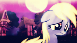 Size: 2560x1440 | Tagged: safe, artist:mastertrevor, derpy hooves, pegasus, pony, g4, crying, female, mare, sad, solo