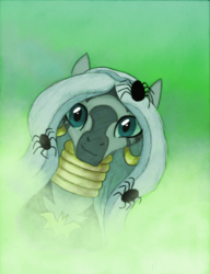 Size: 800x1043 | Tagged: safe, artist:hewison, zecora, zebra, g4, luna eclipsed, alternate hairstyle, female, nightmare night, solo, traditional art