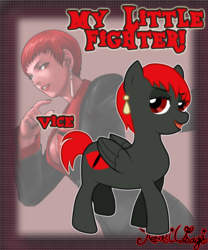 Size: 1002x1205 | Tagged: safe, artist:kari-usagi, king of fighters, my little fighter, ponified, snk, vice