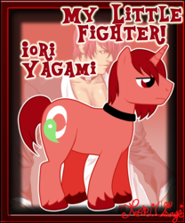 Size: 1002x1205 | Tagged: safe, artist:kari-usagi, iori yagami, king of fighters, my little fighter, ponified, snk